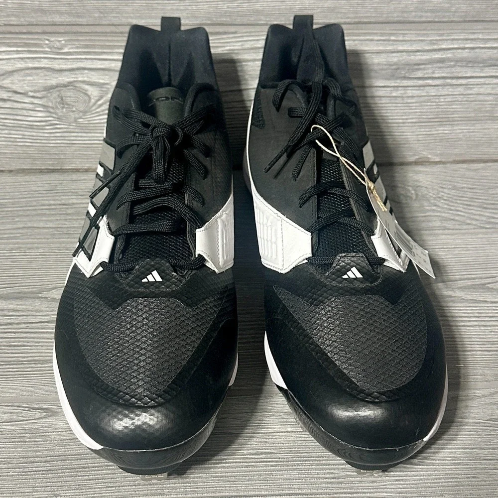 Adidas Icon 8 Baseball Cleats Black White Silver IG7098 Mens‎ 17 New